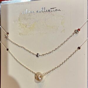 Sterling Silver Pearl Necklace Set